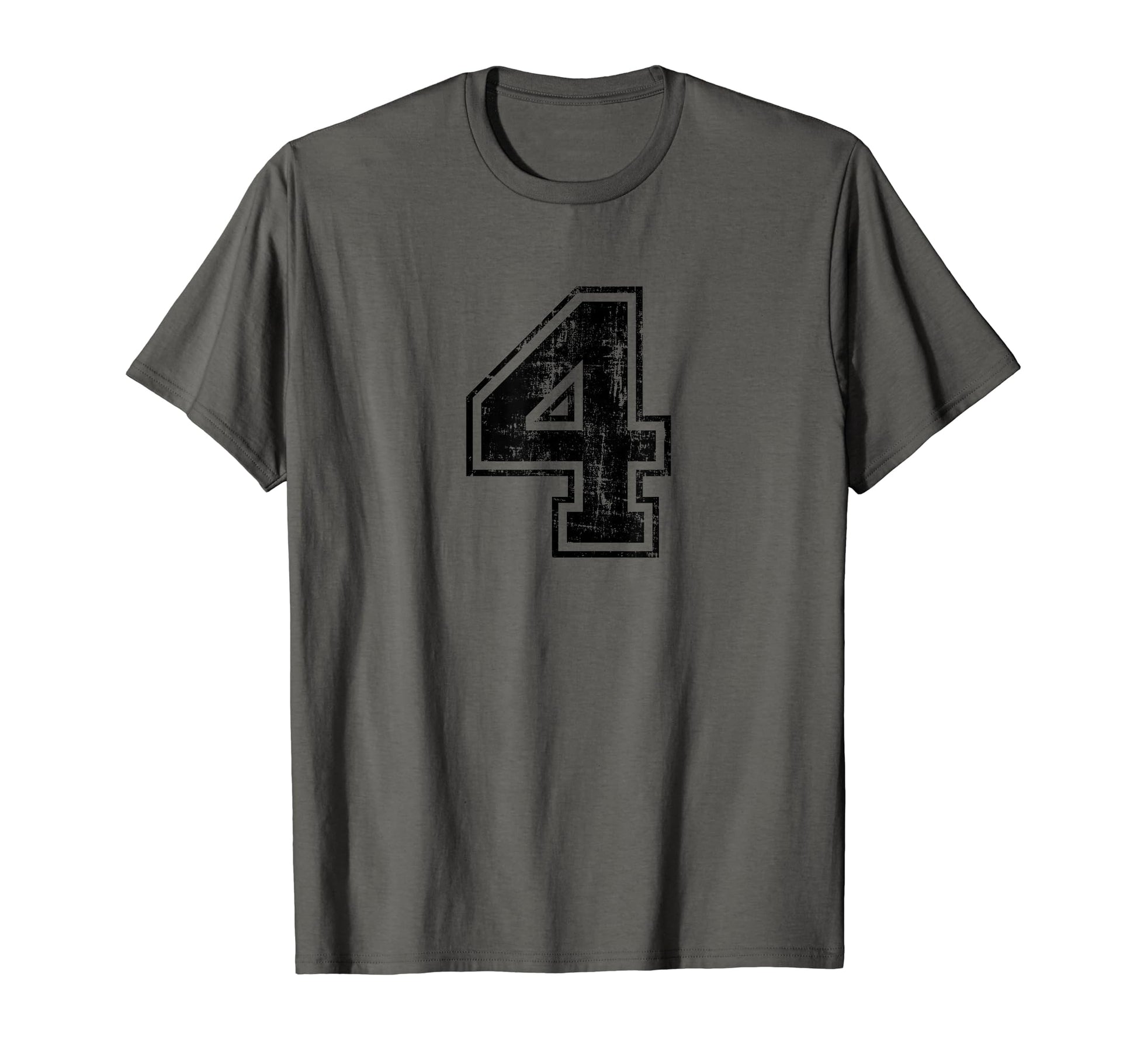 Number 4 Four Varsity Distressed T-Shirt - Casual Everyday Wear Men Women - T-Shirt, Sweatshirt, Hoodie