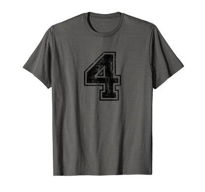 Number 4 Four Varsity Distressed T-Shirt - Casual Everyday Wear Men Women - T-Shirt, Sweatshirt, Hoodie