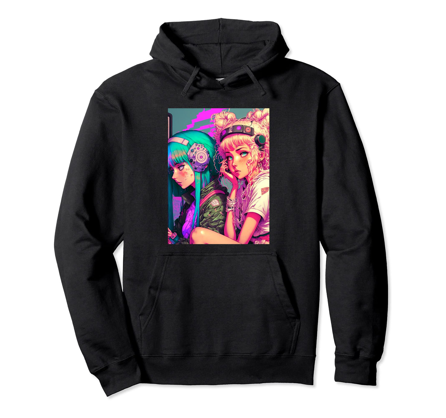 Best Friends Japanese Vaporwave Aesthetic Hoodie - Graphic Print Men Women - T-Shirt, Sweatshirt, Hoodie