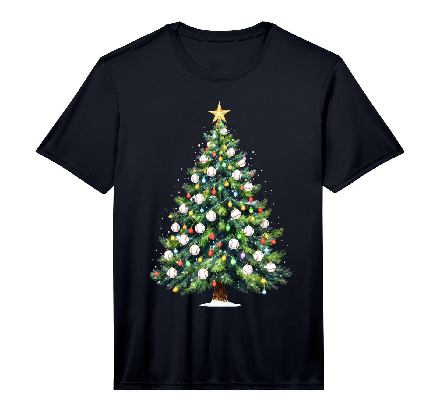 Baseball Tree Lights Funny Family T-Shirt - Unique Graphic for Adults - T-Shirt, Sweatshirt, Hoodie