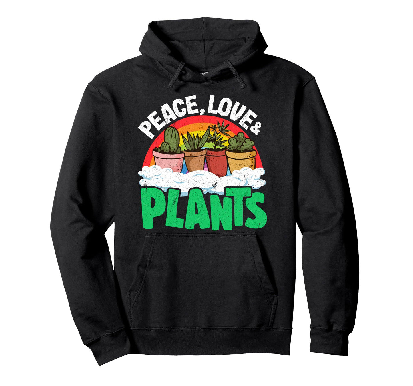 Peace Love Plants Rainbow Succulents Hoodie - Custom Art Print Men Women - T-Shirt, Sweatshirt, Hoodie