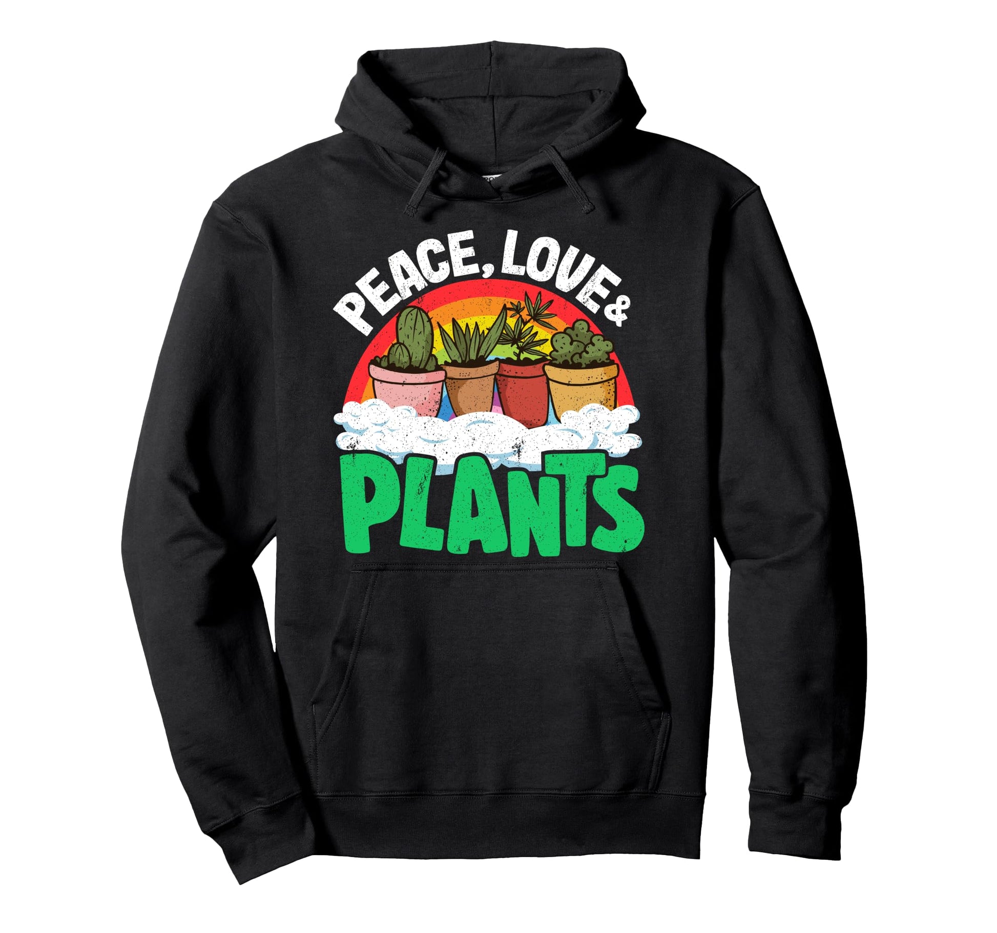Peace Love Plants Rainbow Succulents Hoodie - Custom Art Print Men Women - T-Shirt, Sweatshirt, Hoodie