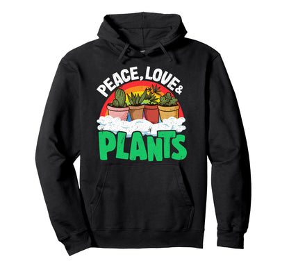 Peace Love Plants Rainbow Succulents Hoodie - Custom Art Print Men Women - T-Shirt, Sweatshirt, Hoodie