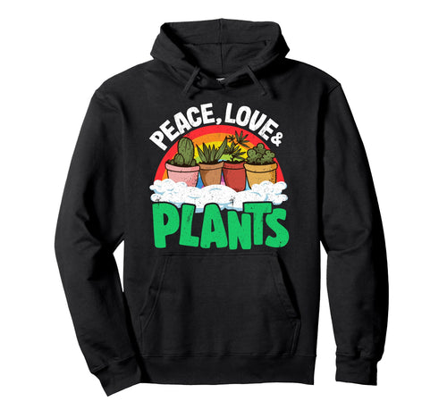 Peace Love Plants Rainbow Succulents Hoodie - Custom Art Print Men Women - T-Shirt, Sweatshirt, Hoodie