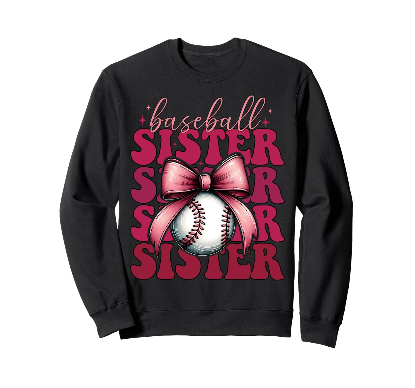 Baseball Sister Baseball Coquette Sweatshirt - Custom Art Print Men Women - T-Shirt, Sweatshirt, Hoodie