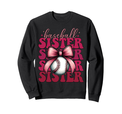 Baseball Sister Baseball Coquette Sweatshirt - Custom Art Print Men Women - T-Shirt, Sweatshirt, Hoodie