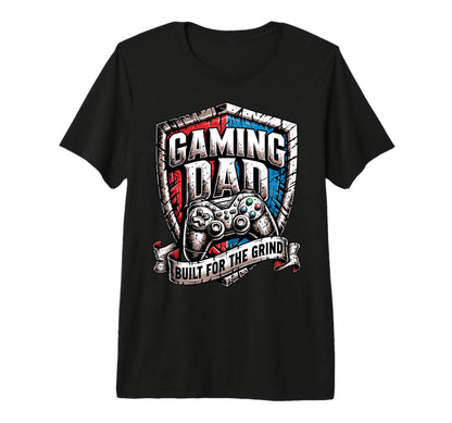 Patriotic Usa Gaming Dad Built Grind Tri T-Shirt - Unique Graphic Unisex - T-Shirt, Sweatshirt, Hoodie
