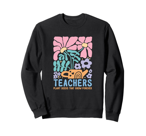 Teacher Boho Floral Aesthetic Sweatshirt - Streetwear Style Unisex - T-Shirt, Sweatshirt, Hoodie