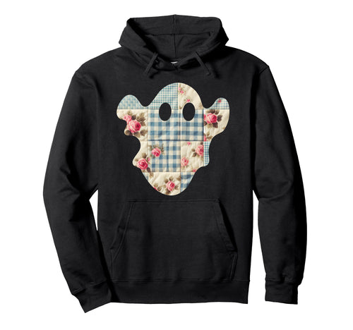 Patchwork Ghost Chic Shabby Check Floral Hoodie - Trendy Graphic Men Women - T-Shirt, Sweatshirt, Hoodie