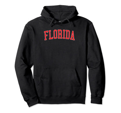 Florida Pr Varsity Red Text Hoodie - Streetwear Style Unisex - T-Shirt, Sweatshirt, Hoodie