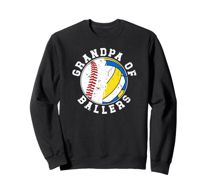 Grandpa Ballers Proud Baseball Sweatshirt - Graphic Print for Adults - T-Shirt, Sweatshirt, Hoodie