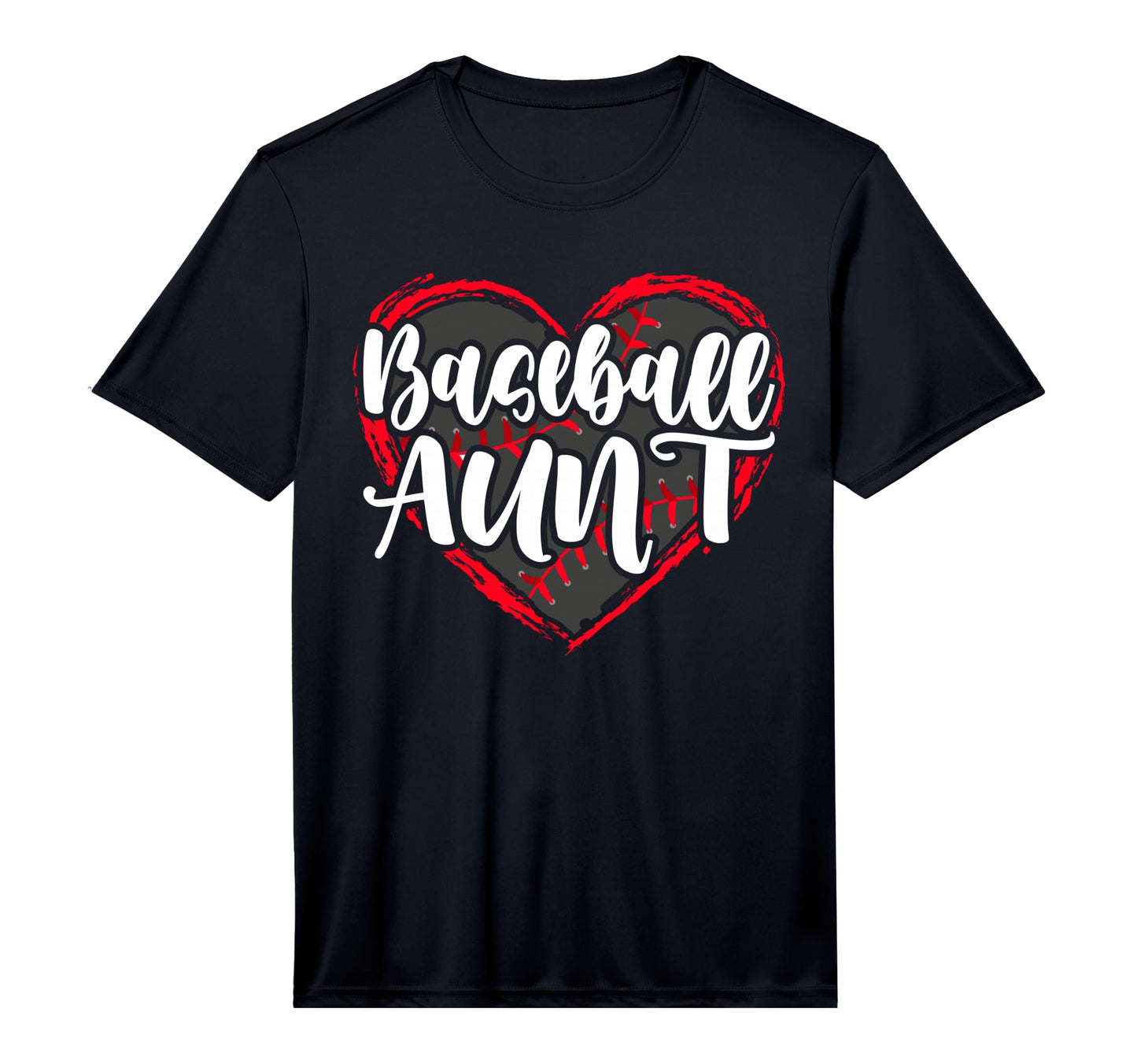 Baseball Heart Aunt Auntie Trendy T-Shirt - Unique Graphic Unisex - T-Shirt, Sweatshirt, Hoodie