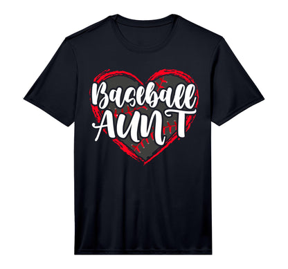 Baseball Heart Aunt Auntie Trendy T-Shirt - Unique Graphic Unisex - T-Shirt, Sweatshirt, Hoodie