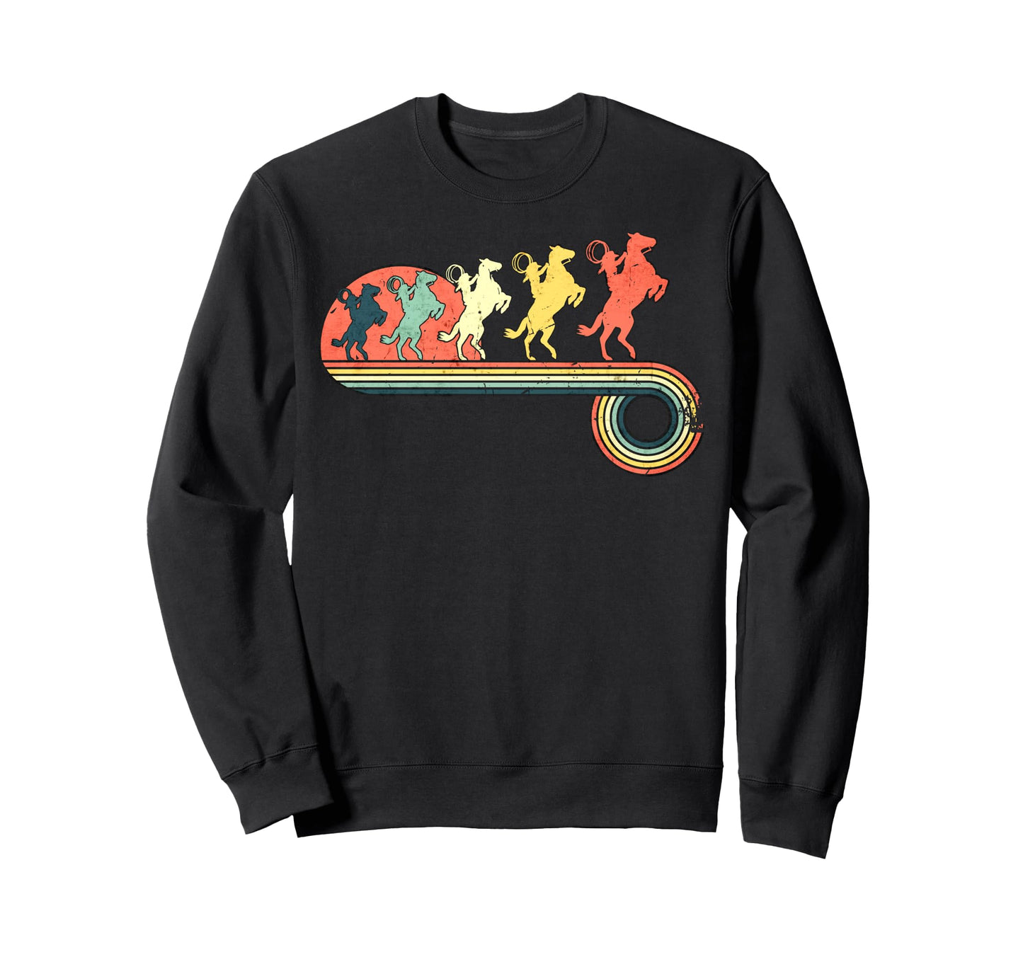 Cowgirl Horse Sunset Rainbow Sweatshirt - Aesthetic Graphic Unisex - T-Shirt, Sweatshirt, Hoodie