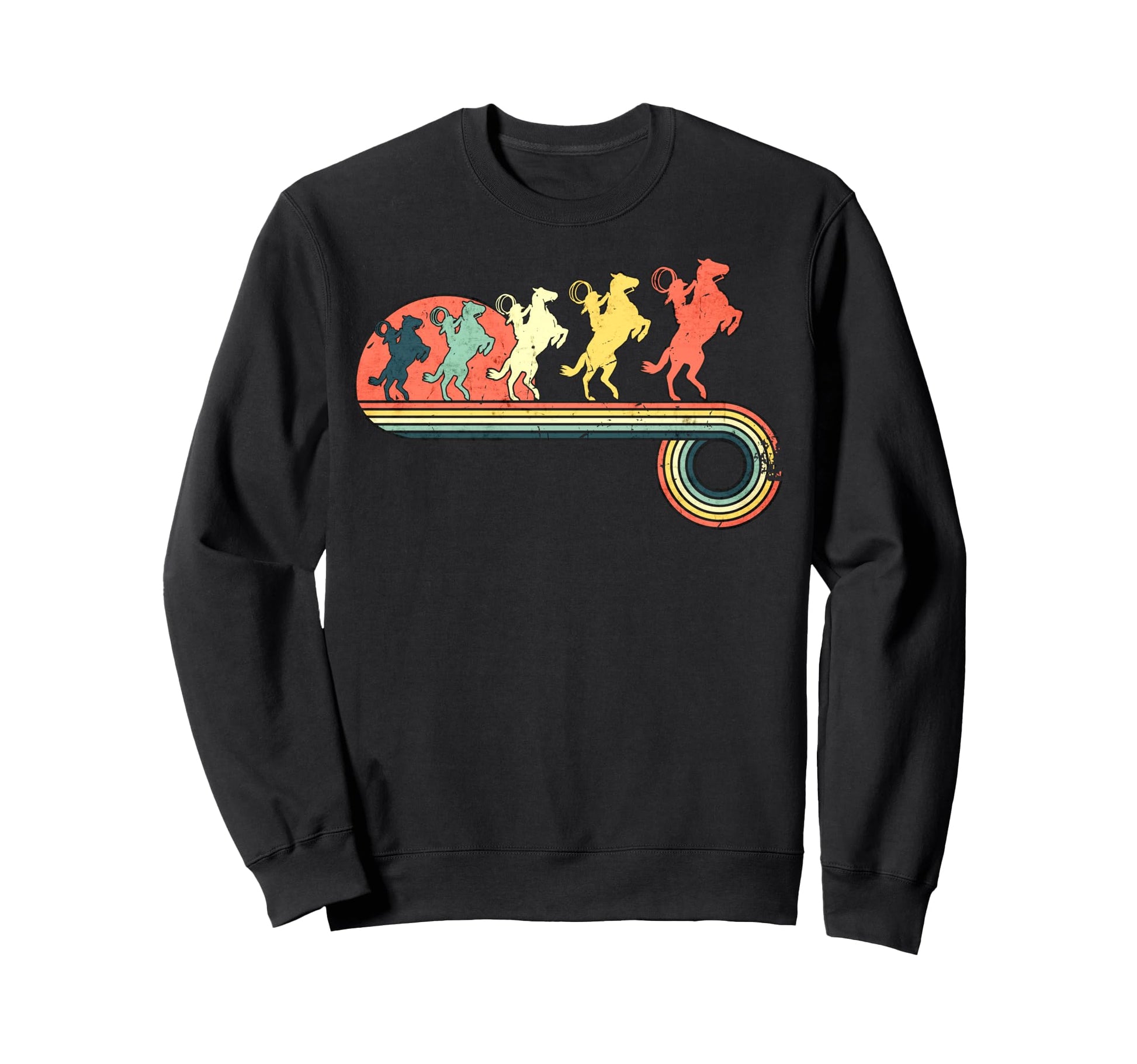 Cowgirl Horse Sunset Rainbow Sweatshirt - Aesthetic Graphic Unisex - T-Shirt, Sweatshirt, Hoodie