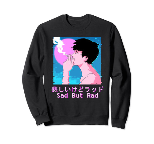 Vaporwave Aesthetic Smoking Sad Sweatshirt - Streetwear Style Men Women - T-Shirt, Sweatshirt, Hoodie