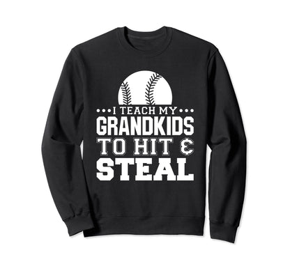 Baseball Grandpa I Teach My Sweatshirt - Custom Art Print for Adults - T-Shirt, Sweatshirt, Hoodie
