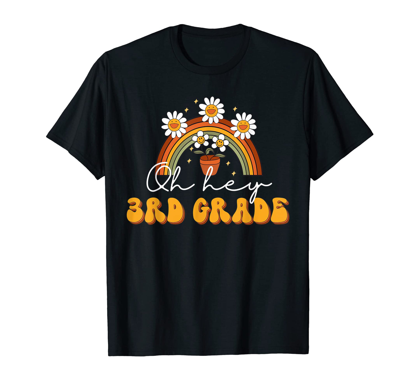 Oh Hey 3Rd Grade Groovy Boho Rainbow T-Shirt - Unique Graphic Men Women - T-Shirt, Sweatshirt, Hoodie