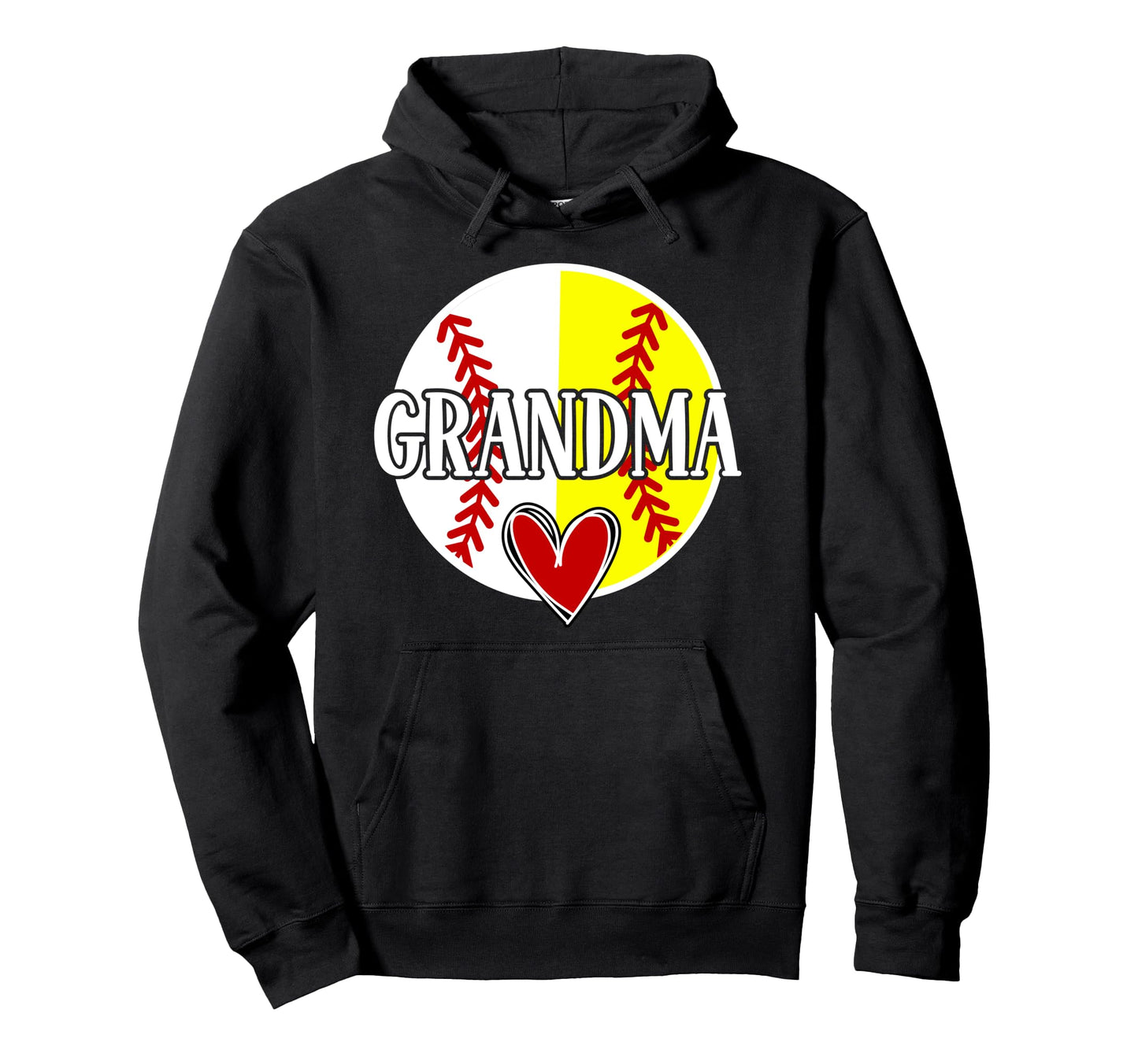 Baseball Softball Grandma Proud Hoodie - Minimalist Print for Adults - T-Shirt, Sweatshirt, Hoodie