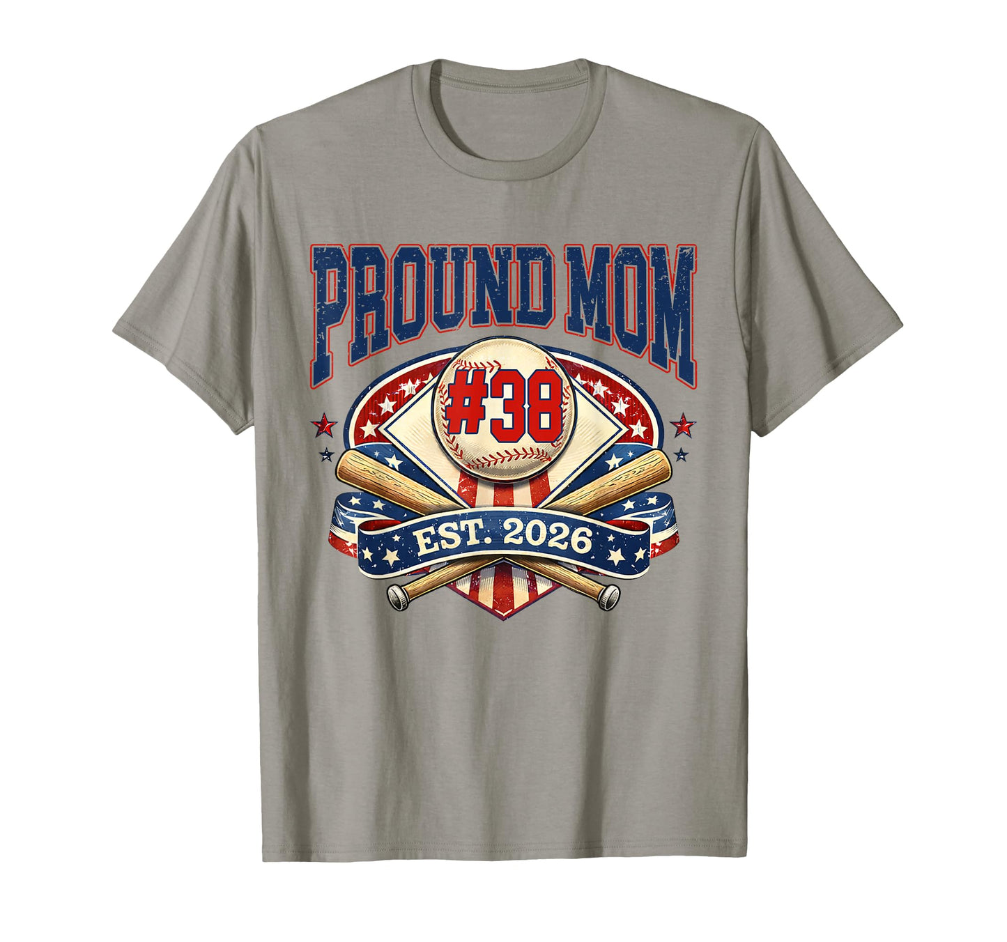 Custom Proud Mom Baseball Jersey Number 38 T-Shirt - Trendy Graphic Unisex - T-Shirt, Sweatshirt, Hoodie