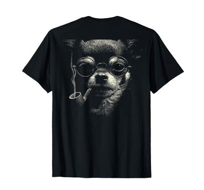 Chihuahua Smoking Pipe Glasses Grunge T-Shirt - Graphic Print for Adults - T-Shirt, Sweatshirt, Hoodie