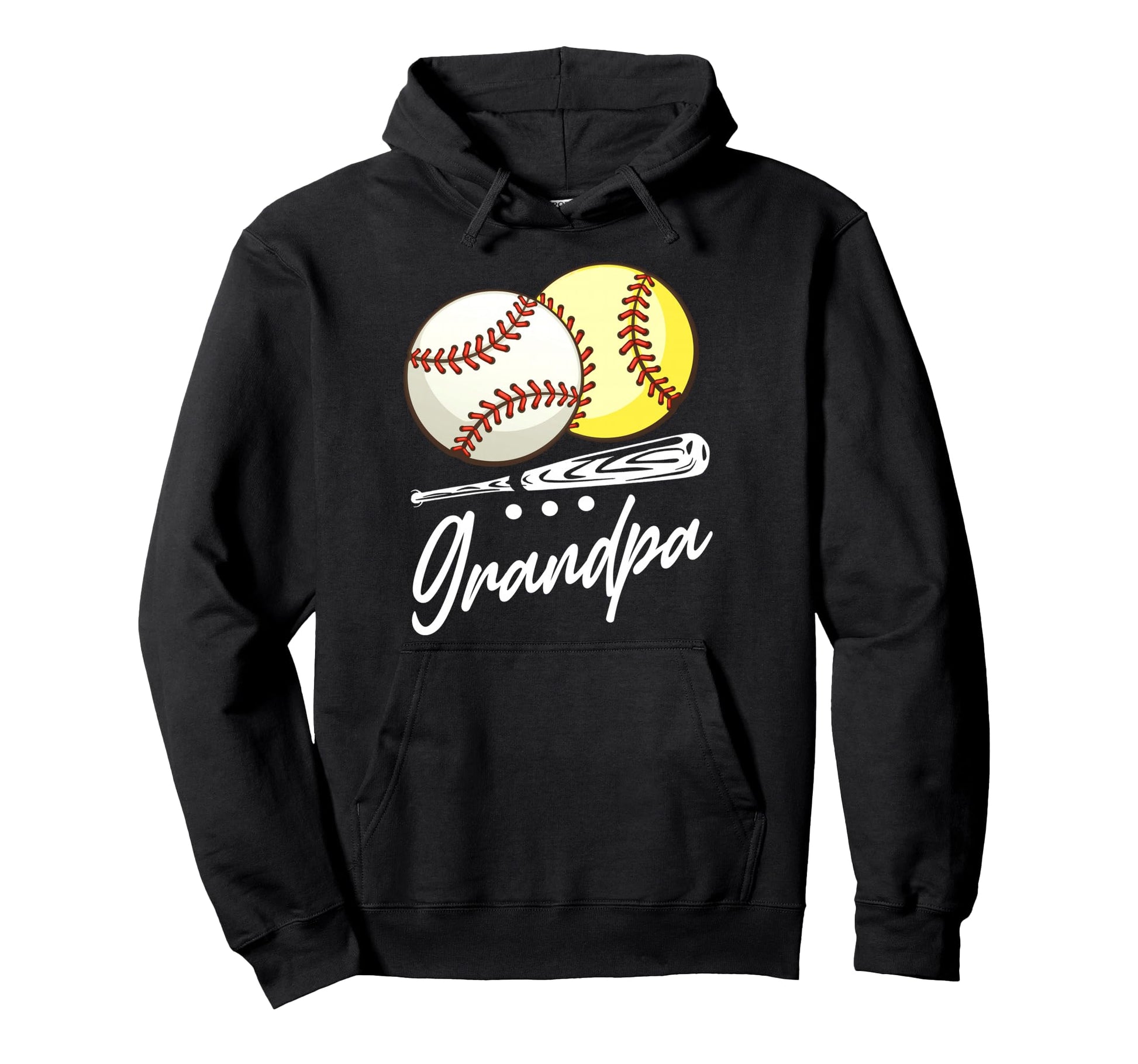 Ball Grandpa Baseball Softball Hoodie - Graphic Print Men Women - T-Shirt, Sweatshirt, Hoodie