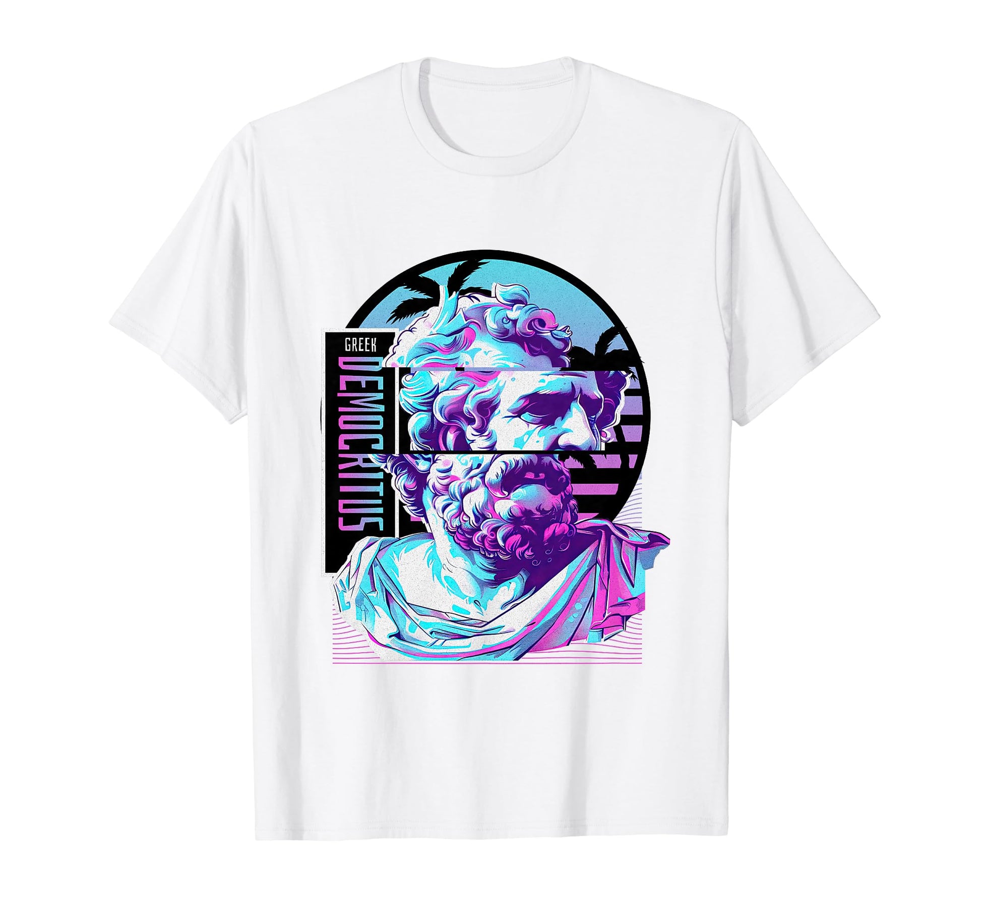 Democritus Vaporwave Glitch T-Shirt - Aesthetic Graphic for Adults - T-Shirt, Sweatshirt, Hoodie