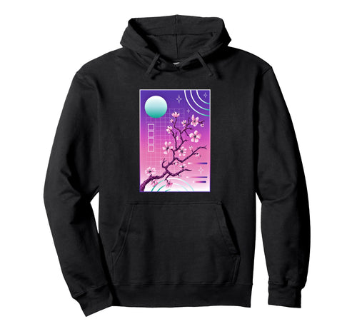 Vaporwave Japan Japanese Cherry Blossom Hoodie - Trendy Graphic Men Women - T-Shirt, Sweatshirt, Hoodie
