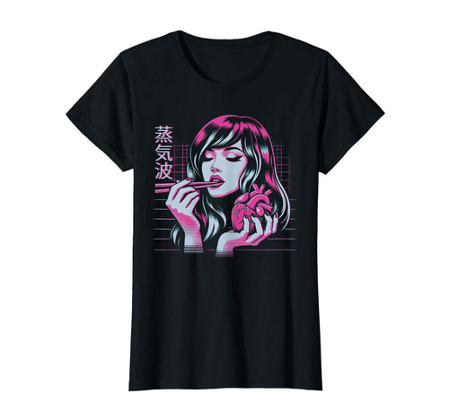 Anime Heart And Chopsticks Vaporwave T-Shirt - Streetwear Style Men Women - T-Shirt, Sweatshirt, Hoodie