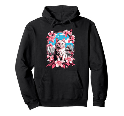 Anime Cat Japanese Aesthetic Japan Hoodie - Fun Novelty Design Unisex - T-Shirt, Sweatshirt, Hoodie