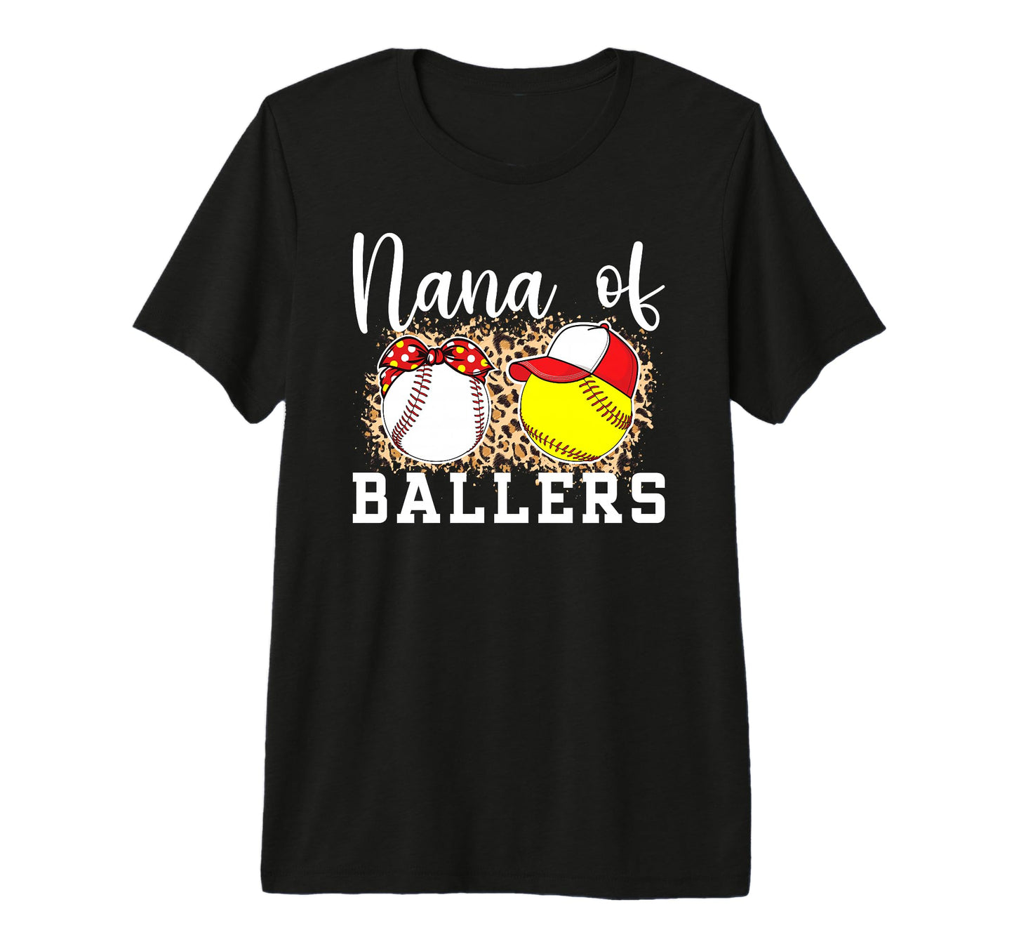 Nana Ballers Leopard Softball T-Shirt - Aesthetic Graphic for Adults - T-Shirt, Sweatshirt, Hoodie