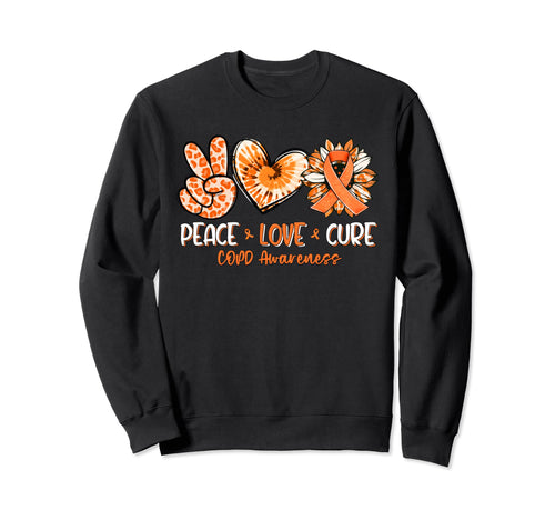 Peace Love Cure Sunflower Copd Sweatshirt - Streetwear Style Unisex - T-Shirt, Sweatshirt, Hoodie