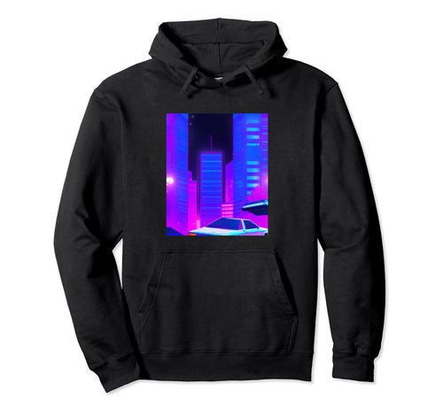 Vaporwave Aesthetic Synthwave City Hoodie - Trendy Graphic Unisex - T-Shirt, Sweatshirt, Hoodie