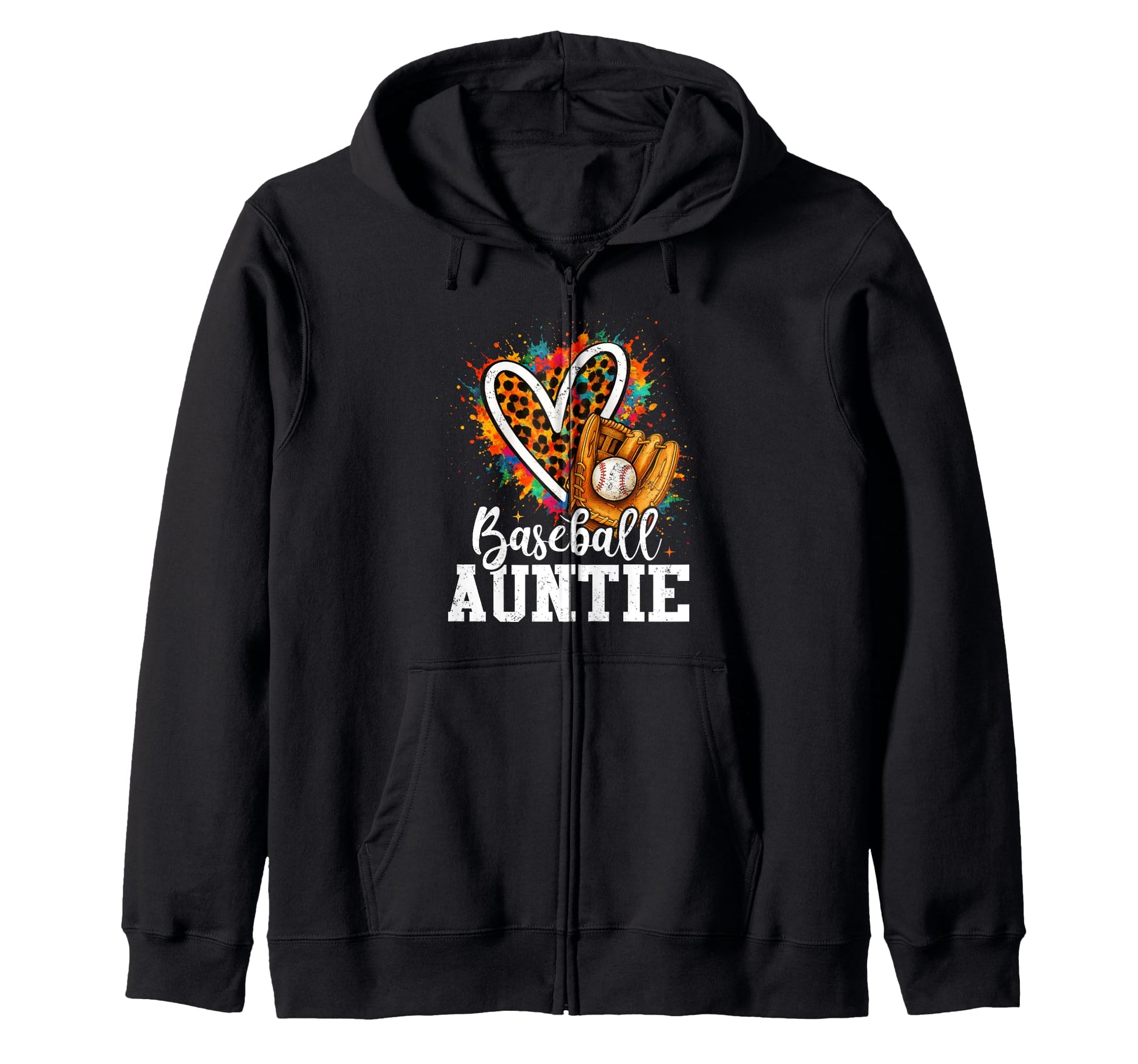 My Favorite Baseball Aunt Leopard Hoodie - Casual Everyday Wear for Adults - T-Shirt, Sweatshirt, Hoodie