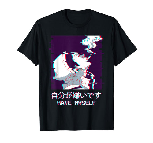 Edgy Anime Vaporwave Aesthetic Hate T-Shirt - Fun Novelty Design Unisex - T-Shirt, Sweatshirt, Hoodie