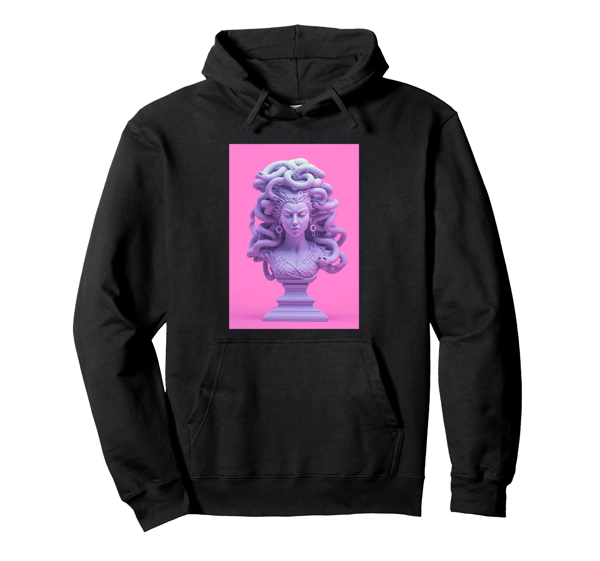 Vaporwave Medusa Statue Aesthetic Hoodie - Fun Novelty Design for Adults - T-Shirt, Sweatshirt, Hoodie