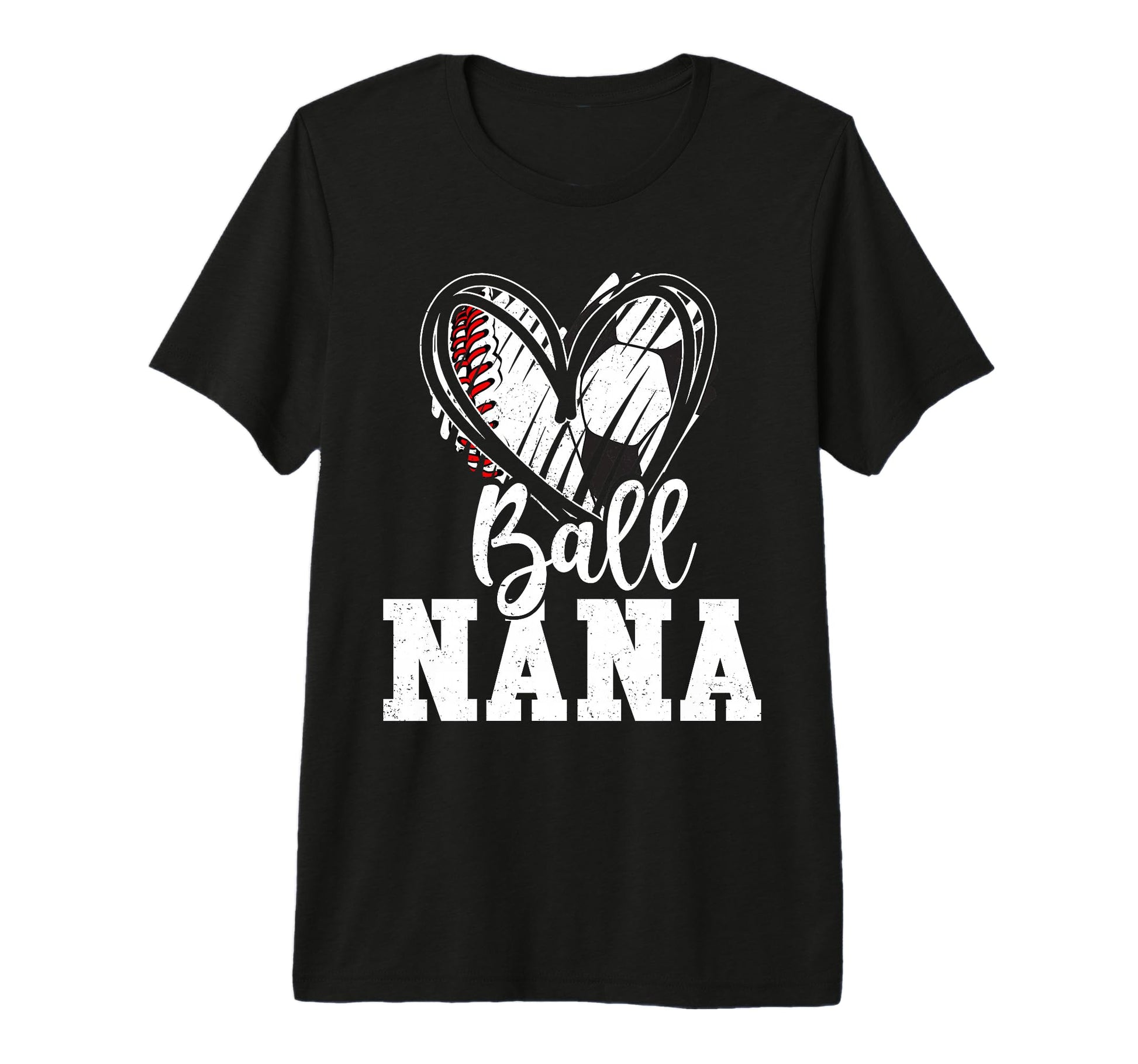 Ball Nana Baseball Soccer Grandma Tri T-Shirt - Minimalist Print Unisex - T-Shirt, Sweatshirt, Hoodie