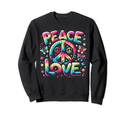 Colorful Hippie Tie Dye Peace Sign Sweatshirt - Custom Art Print Men Women - T-Shirt, Sweatshirt, Hoodie