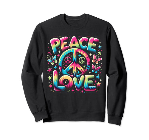 Colorful Hippie Tie Dye Peace Sign Sweatshirt - Custom Art Print Men Women - T-Shirt, Sweatshirt, Hoodie