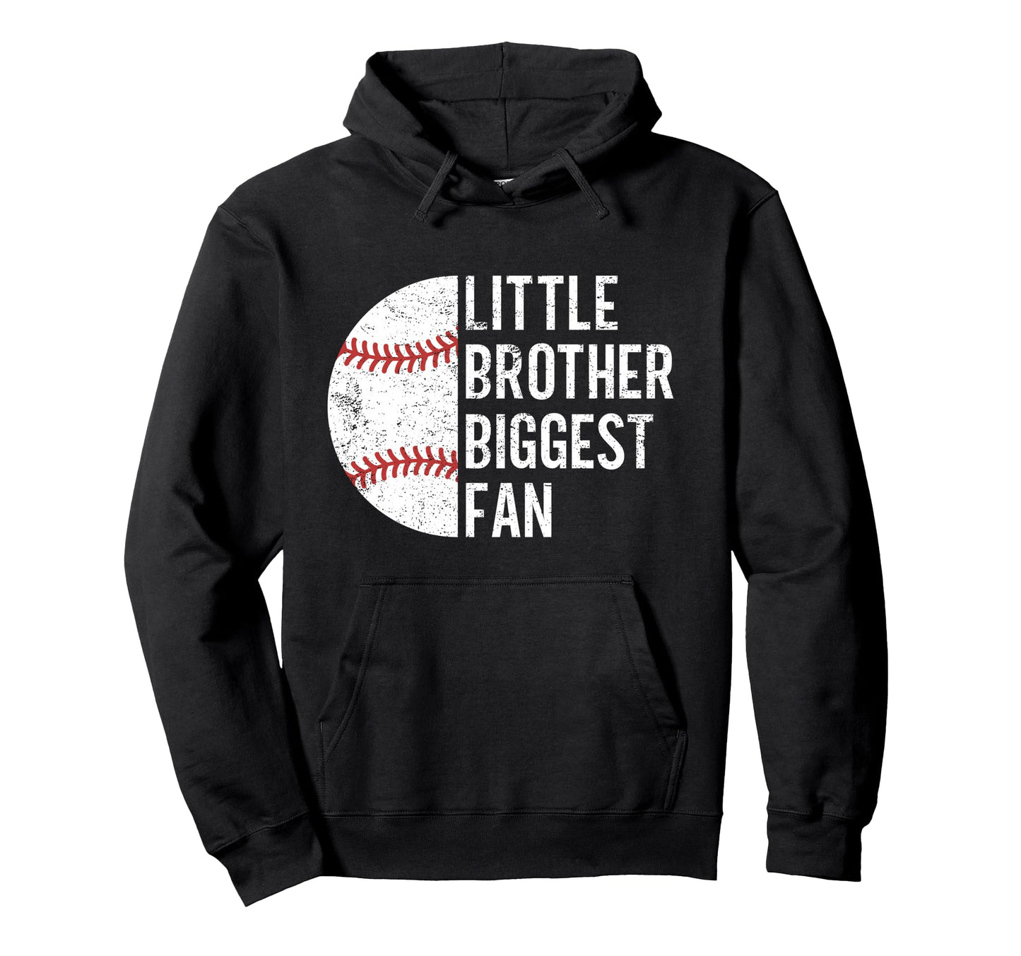 Baseball Little Brother Biggest Fan Teen Hoodie - Custom Art Print Unisex - T-Shirt, Sweatshirt, Hoodie