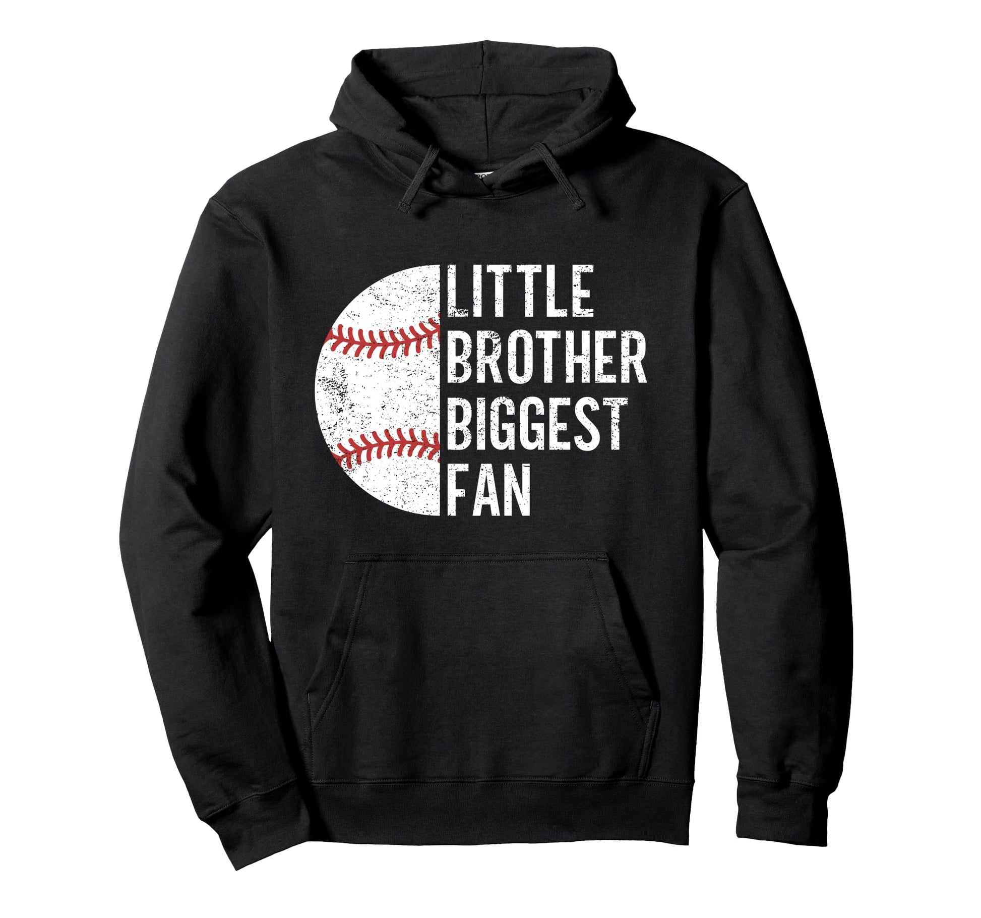Baseball Little Brother Biggest Fan Teen Hoodie - Custom Art Print Unisex - T-Shirt, Sweatshirt, Hoodie