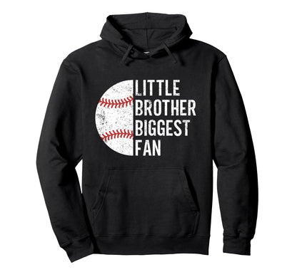 Baseball Little Brother Biggest Fan Teen Hoodie - Custom Art Print Unisex - T-Shirt, Sweatshirt, Hoodie