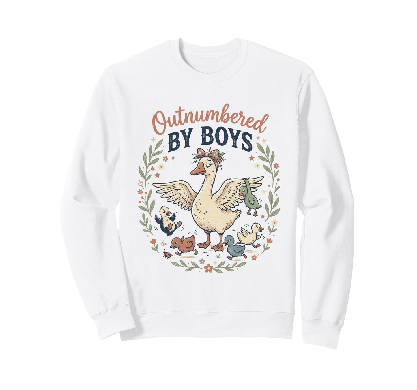 Mothers Day Outnumbered Funny Sweatshirt - Minimalist Print for Adults - T-Shirt, Sweatshirt, Hoodie