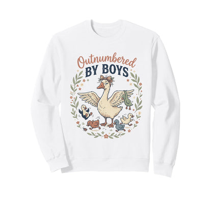 Mothers Day Outnumbered Funny Sweatshirt - Minimalist Print for Adults - T-Shirt, Sweatshirt, Hoodie