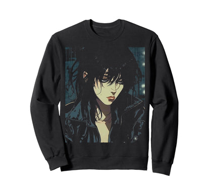 90S Sad Anime Aesthetic Goth Soft Sweatshirt - Trendy Graphic Men Women - T-Shirt, Sweatshirt, Hoodie