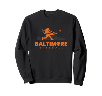 Baltimore Baseball Minimalist Sweatshirt - Custom Art Print Unisex - T-Shirt, Sweatshirt, Hoodie