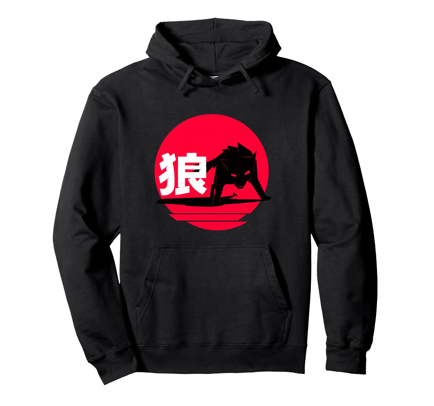 Japanese Wolf Aesthetic Edgy Streetwear Hoodie - Trendy Graphic Men Women - T-Shirt, Sweatshirt, Hoodie