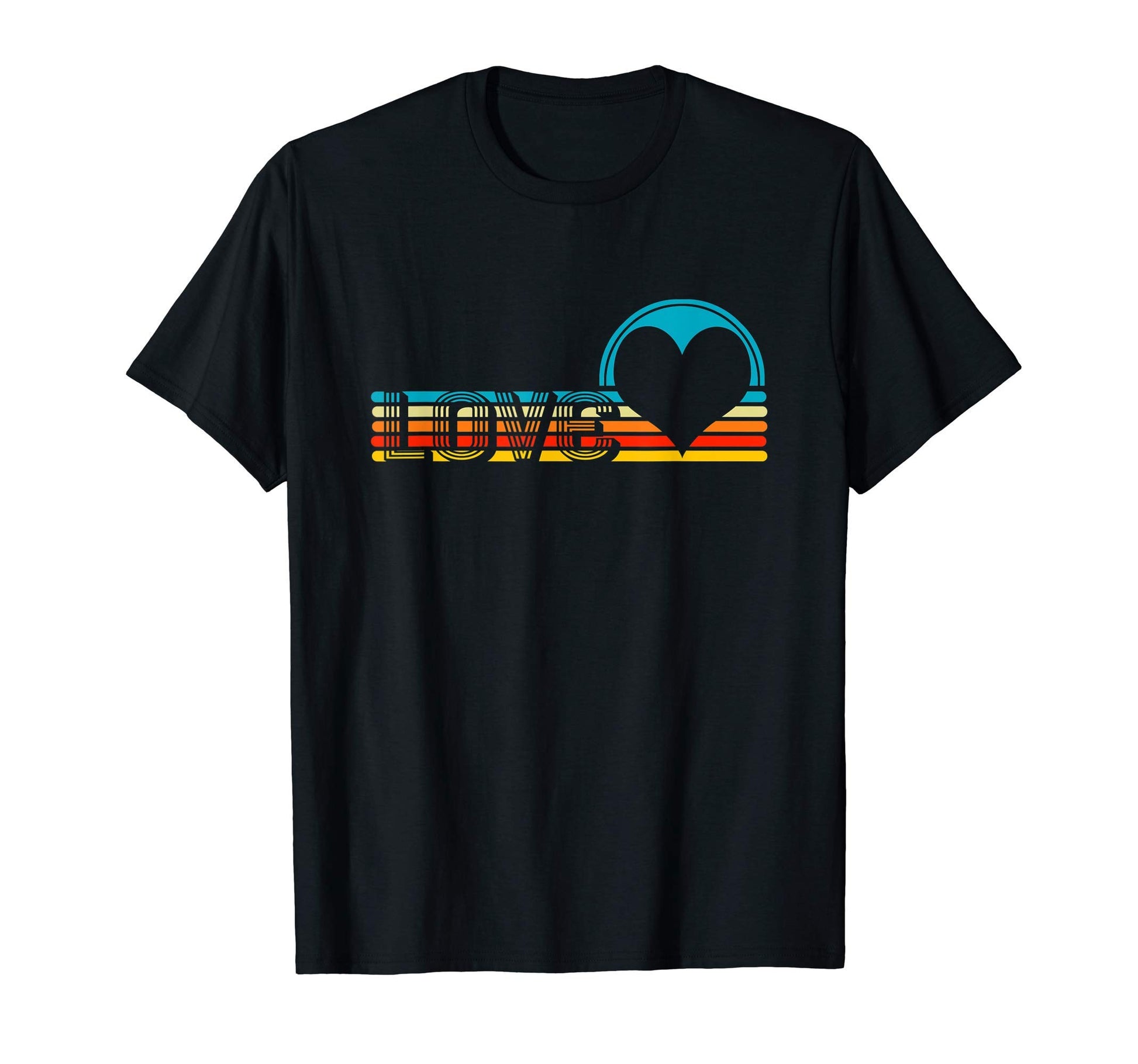 Valentine Love Rainbow Heart T-Shirt - Minimalist Print Men Women - T-Shirt, Sweatshirt, Hoodie
