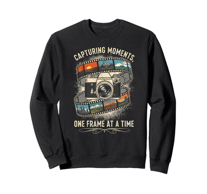 Camera Photographer Capture Moments Sweatshirt - Graphic Print for Adults - T-Shirt, Sweatshirt, Hoodie