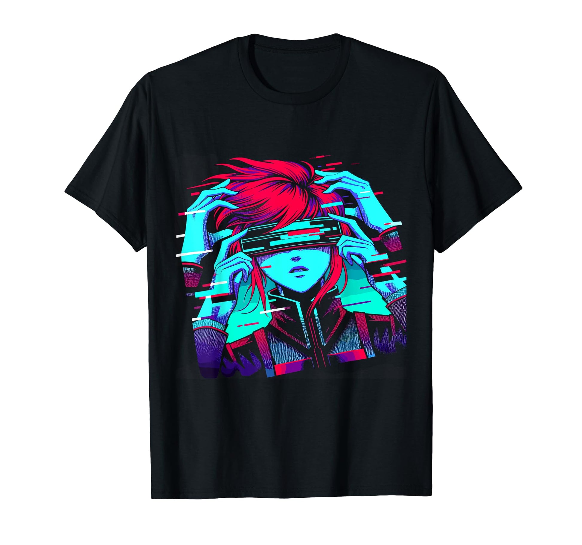 Anime Glitch Japanese Anime Aesthetic T-Shirt - Trendy Graphic Unisex - T-Shirt, Sweatshirt, Hoodie